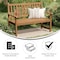 Flash Furniture Adele Patio Acacia Wood Bench, 2-Person Slatted Seat Loveseat for Park, Garden, Yard, Porch, Brown LTS-0525-BR-GG - alternate 2